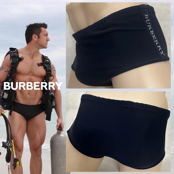 Burberry Logo Swimsuit Medium Gently worn 80% nylon / 20% spandex 34-40" waist - Picture 1 of 8